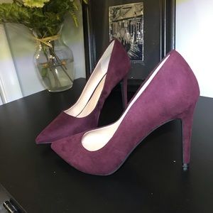Burgundy pointy toe stiletto heels